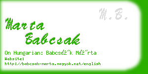 marta babcsak business card